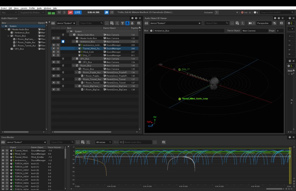 Audio object 3D viewer